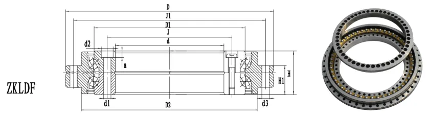 ZKLDF轉(zhuǎn)臺(tái)軸承剖面圖